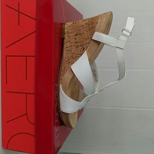 Aerosoles white sandals, never worn